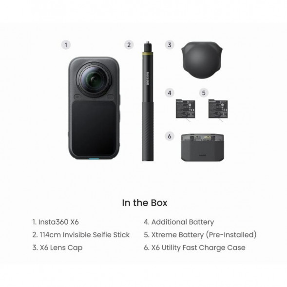 Экшн-камера Insta360 X6 Essentials Bundle, Black в Ижевске