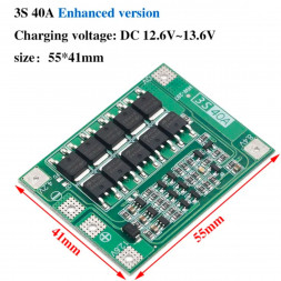 Плата защиты аккумулятора BMS 3S 40A 12.6 для Li-ion
