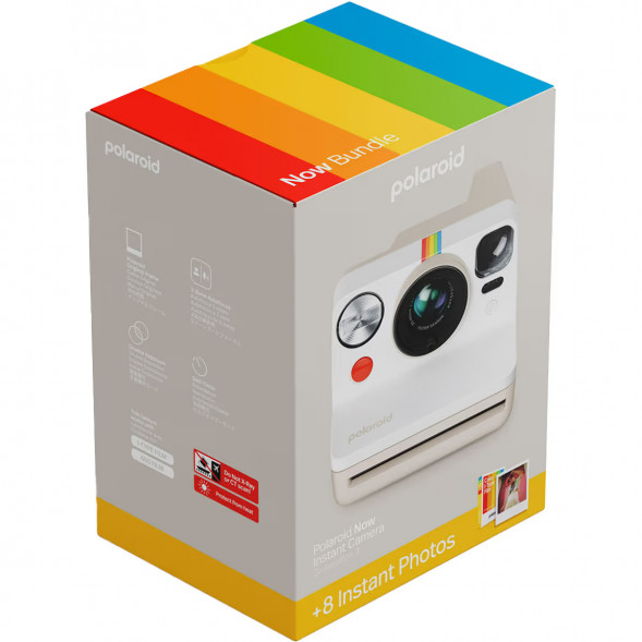 Фотоаппарат моментальной печати Polaroid Now Generation 3 + 8 цветных картриджей, белый в Ижевске